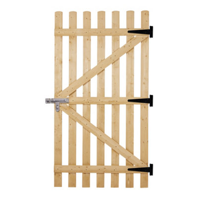 Wooden Gate For Garden Protective Fence Partition Wall Arch Frame Elegant Teak Wood With Latch H 150 cm
