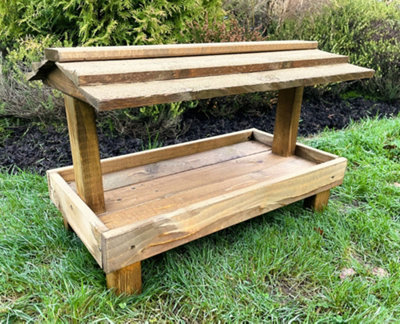Wooden Ground Large Bird Table Seed Feeder Fully Assembled