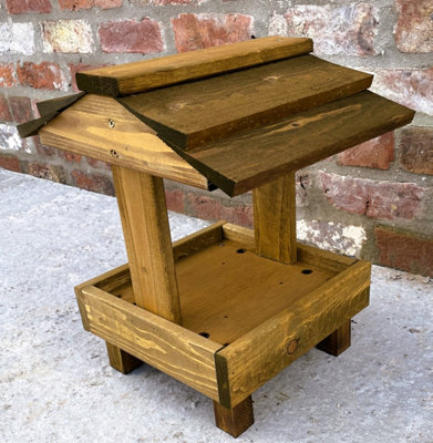 Wooden Ground Wild Bird Table Seed Feeder Fully Assembled DIY at B&Q