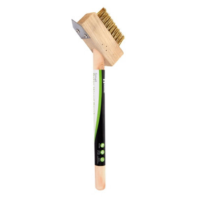 Wooden Handle Weed Brush - Brown