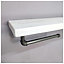 Wooden Handmade Rustic Kitchen Roll Silver Holder with White Shelf 6 inches 145mm Length of 40cm