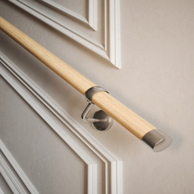 Wooden Handrail Kits / Pine - Brushed Silver