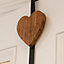 Wooden Heart Black Over Door Christmas Wreath Hanger Hook