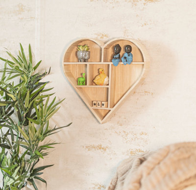 Wooden heart deals shelf unit