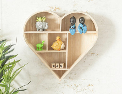 Heart shelf outlet wood