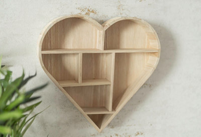 Wooden newest heart design shelf