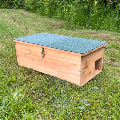 Wooden Hedgehog Feeding Station House