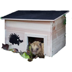 Wooden Hedgehog House Garden, Predator-Proof Wooden House