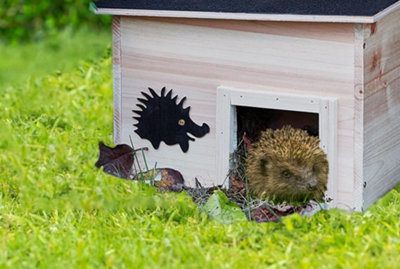 Wooden Hedgehog House Garden, Predator-Proof Wooden House