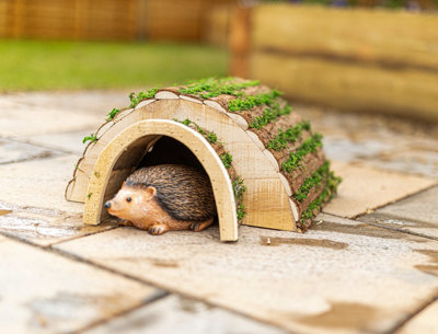 Wooden Hedgehog house Garden Shelter DIY at B Q