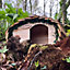 Wooden Hedgehog House Hogitat With Bark Roof & Nesting Straw