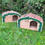 Wooden Hedgehog House Hogitat With Bark Roof (Set of 2)