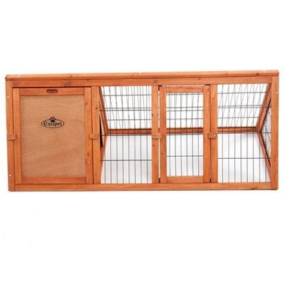 Wooden Hutch for Rabbit Guinea Pig 46in Wood Pet Ferret Coop Outdoor House Apex Run - 6
