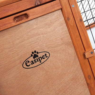 Wooden Hutch for Rabbit Guinea Pig 46in Wood Pet Ferret Coop Outdoor House Apex Run - 8