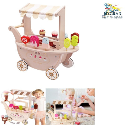 Cots and Cuddles Wooden Pretend Play Ice Cream Cart