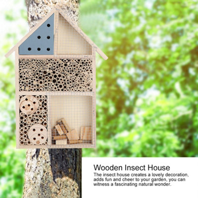 Wooden Insect Bee House Wood Bug Room Hotel Shelter Garden Decoration ...