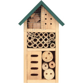 Wooden Insect Hotel Free Standing Natural Wood Eye Catching Bug House