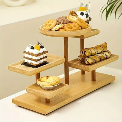 Wooden Jewelry Display Rack with Storage