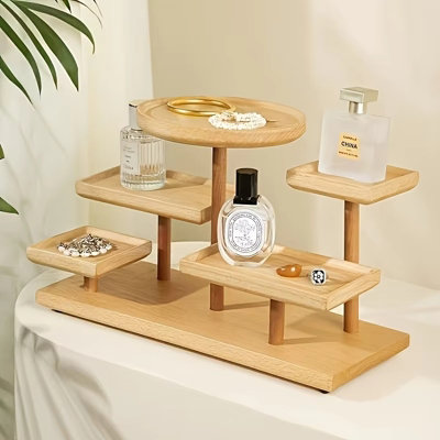 Wooden Jewelry Display Rack with Storage