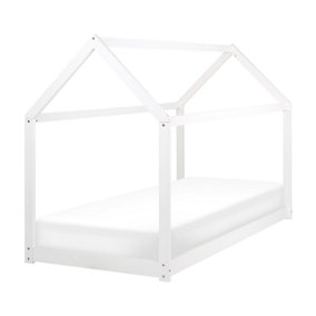 Wooden Kids House Bed EU Single Size White TOSSE