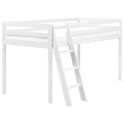Wooden Kids Mid Sleeper Bed EU Single Size 90 x 200 cm White ASCOUX