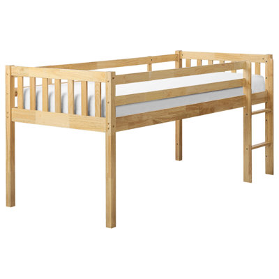 Wooden Kids Mid Sleeper Bed EU Single Size Light PEIPIN