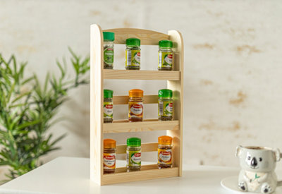 Wooden Kitchen Herb Glass Jar Holder