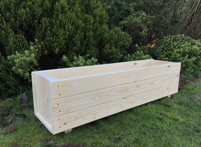 Wooden Large Garden Planter Trough Flower Boxes Fully Assembled 900mm wide