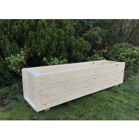 Wooden Large Garden Planter Trough Flower Boxes Fully Assembled 900mm wide