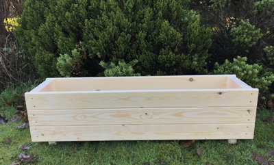 Wooden Large Garden Planter Trough Flower Boxes Fully Assembled 900mm wide