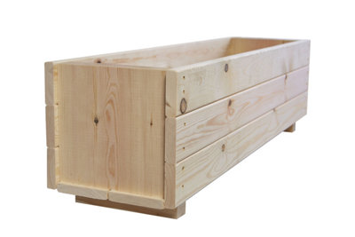 Wooden Large Garden Planter Trough Flower Boxes Fully Assembled 900mm wide - 3