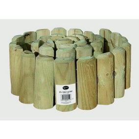 Wooden Lawn Log Roll Edging (H)15cm x (L)180cm x (D)5cm