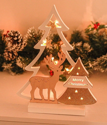 Wooden LED Reindeer Christmas Decoration