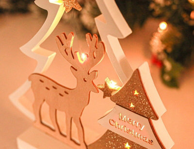 Wooden LED Reindeer Christmas Decoration