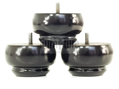 Wooden Leg Sofa Feet 55mm High Black Set of 4 Replacement Turned Bun Feet M8 PKC903 Price Comparisons | Compare The Build