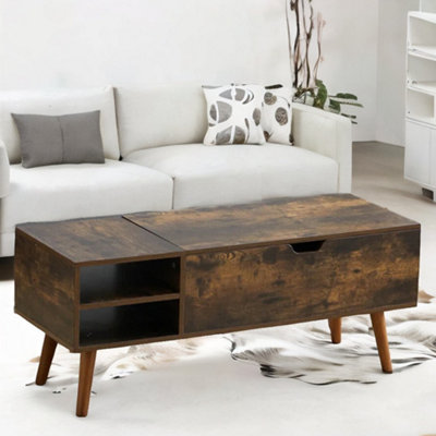 Wooden Lift Top Coffee Table With Hidden Storage