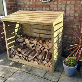 Wooden Log Store - 4ft Tall x 4ft Wide