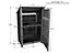 Wooden log store (roof sloping back) with door and kindling shelf W-119cm, H-180cm, D-88cm - brown finish