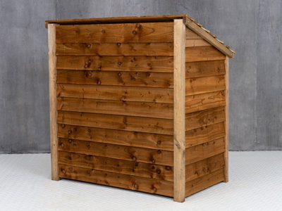 Wooden Log Store (W-119cm, H-118cm, D-71cm) Brown finish