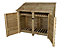Wooden log store with door and kindling shelf W-146cm, H-126cm, D-88cm - natural (light green) finish