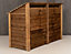 Wooden log store with kindling shelf W-187cm, H-126cm, D-88cm - brown finish
