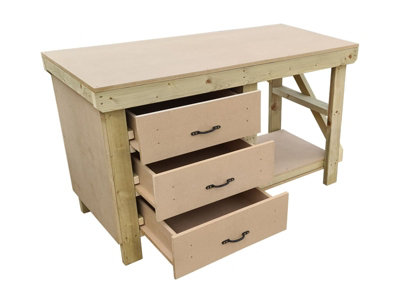 Wooden MDF top tool cabinet workbench with storage shelf (V.7) (H-90cm, D-70cm, L-150cm)