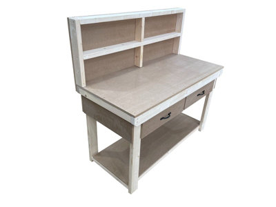Wooden MDF top workbench, tool cabinet with drawers (V.1) (H-90cm, D-70cm, L-150cm) with back