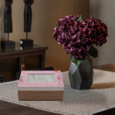 Wooden Mum Keepsake Memory Box with 4x6 Photo Frame Lid Storage for ...