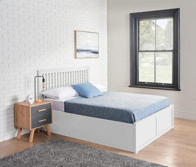 Wooden Ottoman Bed Frame Double No Mattress