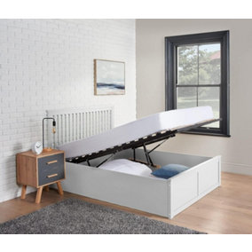 Wooden Ottoman Bed Frame Double With Hybrid Mattress