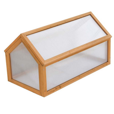Wooden Outdoor Cold Frame Grow House Polycarbonate Shelter for Garden Vegetables & Plants - 5