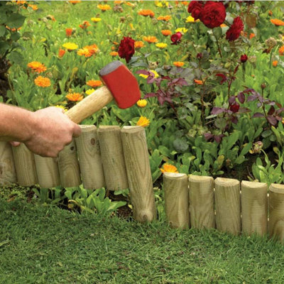 Wooden Outdoor Garden Border Fence - 6 Pieces