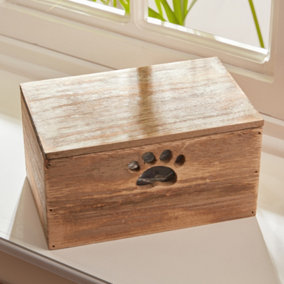 Wooden Pet Treat Box with Lid Dog Food Storage Box