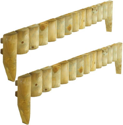 Wooden Picket Border Fence - 2 Pieces